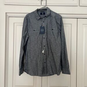 1901 Heather Grey Casual Button Down Shirt